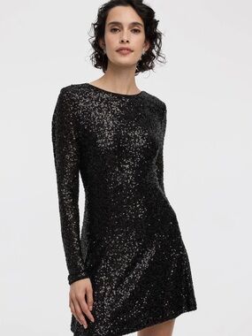REITMANS - NWT- Elegant Black Sequin Mini Dress